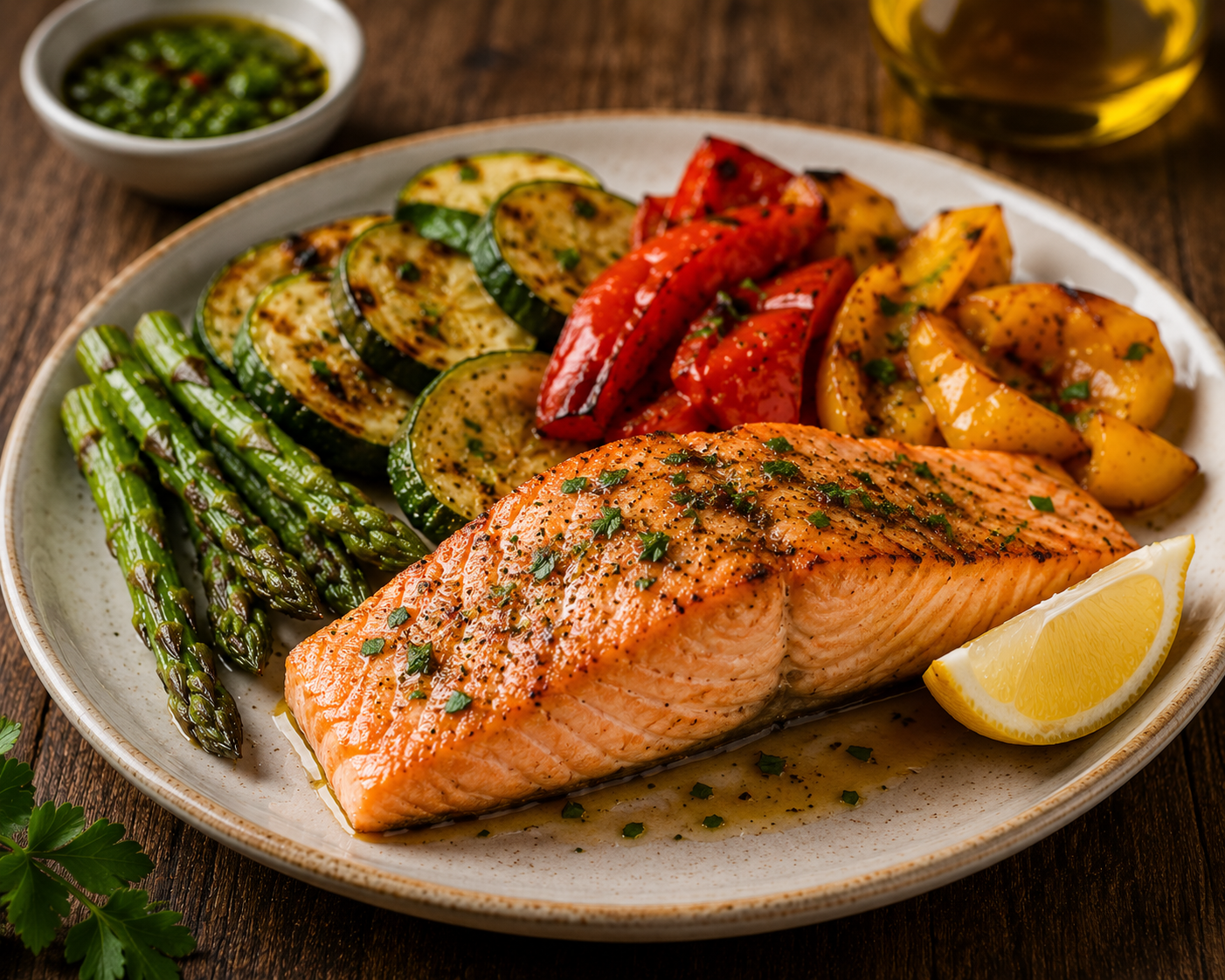Lachs mit Gemüse